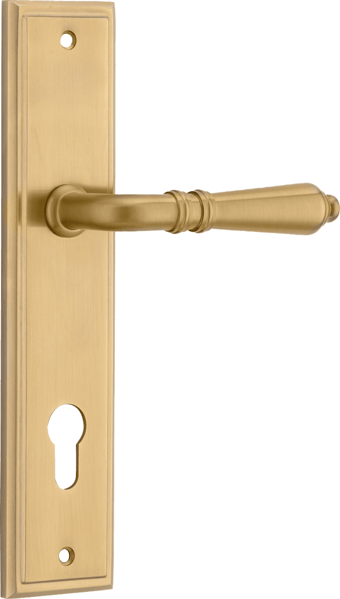 16236E85 - Sarlat Lever - Stepped Backplate - Brushed Gold PVD - Entrance
