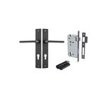 12702KENTR60KK - Baltimore Lever - Rectangular Backplate Entrance Kit with High Security Lock - Matt Black - Entrance