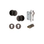 0201KENTR60KK - Cambridge Knob - Round Rose Entrance Kit with Separate High Security Lock - Signature Brass - Entrance
