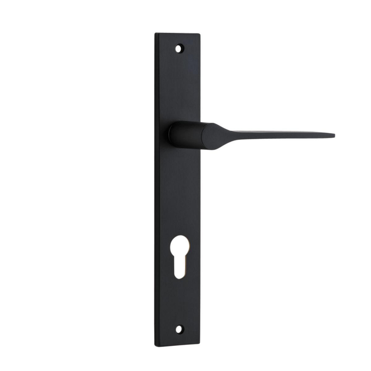 12754E85 - Como Lever - Rectangular Backplate - Matt Black - Entrance