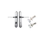 12220KPRIV60 - Annecy Lever - Shouldered Backplate Privacy Kit with Privacy Turn - Brushed Chrome - Privacy