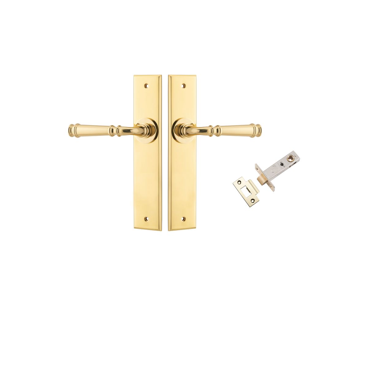 10286KPASS60 - Verona Lever - Chamfered  Backplate Passage Kit - Polished Brass - Passage