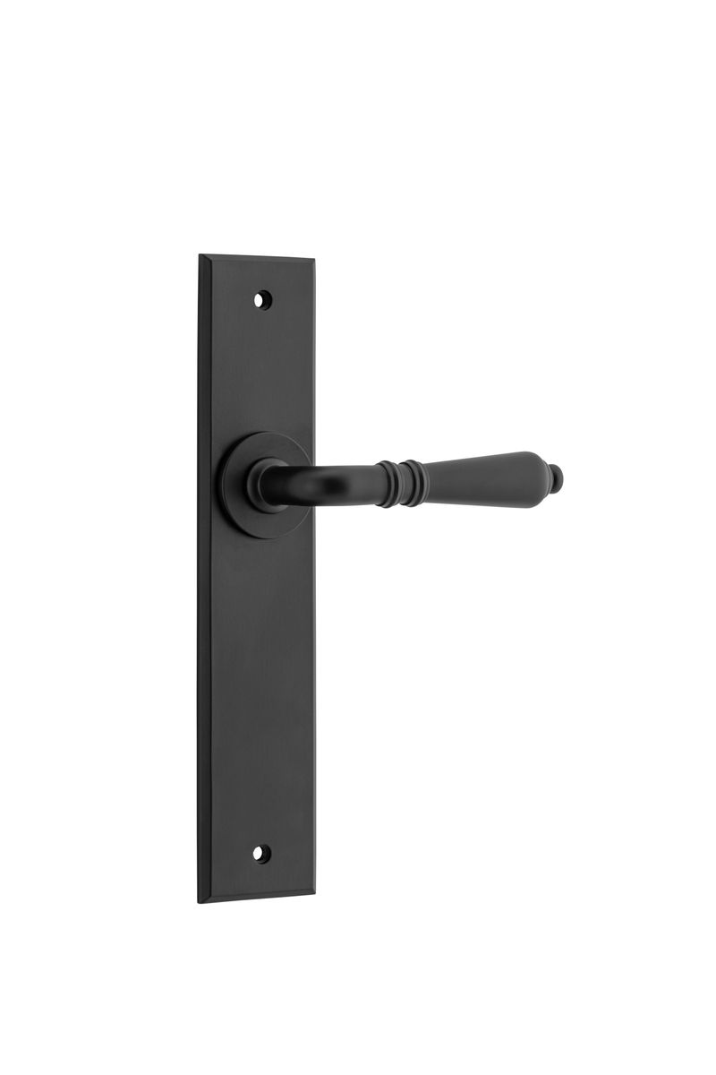 12780 - Sarlat Lever - Chamfered Backplate - Matt Black - Passage