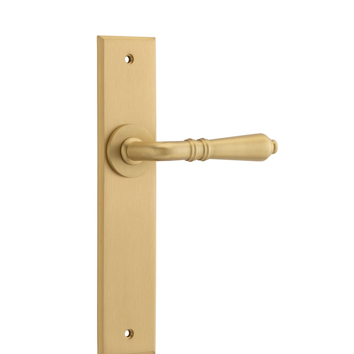 15780 - Sarlat Lever - Chamfered Backplate - Brushed Brass - Passage