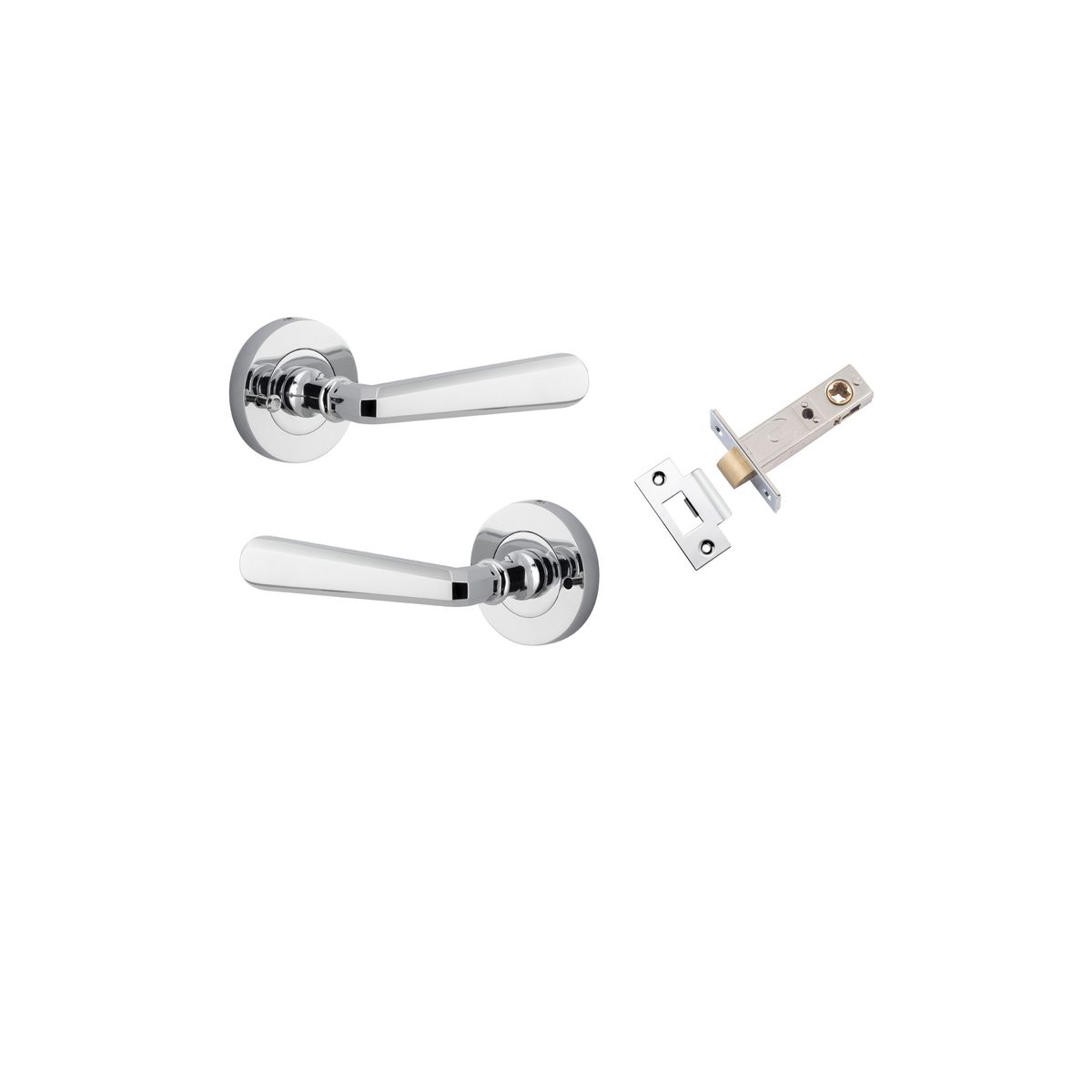20804KIBPRIV60 - Copenhagen Lever - Round Rose (Inbuilt Privacy) - Polished Chrome - Privacy