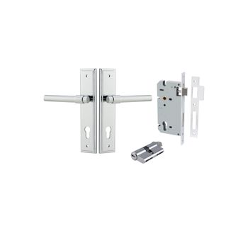 Helsinki Lever - Stepped Backplate Entrance Kit with High Security Lock