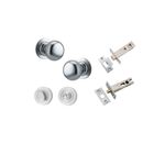 0205KPRIV60 - Cambridge Knob - Round Rose Privacy Kit with Separate Privacy Turn - Brushed Chrome - Privacy
