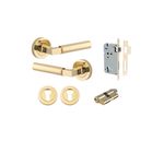 0340KENTR60KK - Berlin Lever - Round Rose Entrance Kit with High Security Lock - Polished Brass - Entrance