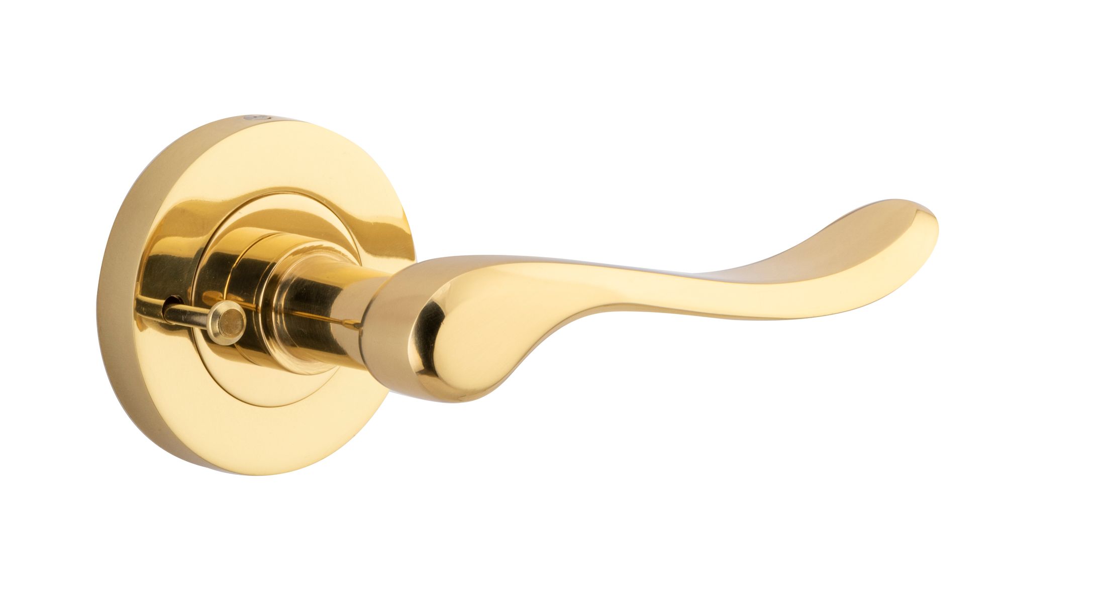 20790KIBPRIV60 - Stirling Lever - Round Rose (Inbuilt Privacy) - Polished Brass - Privacy