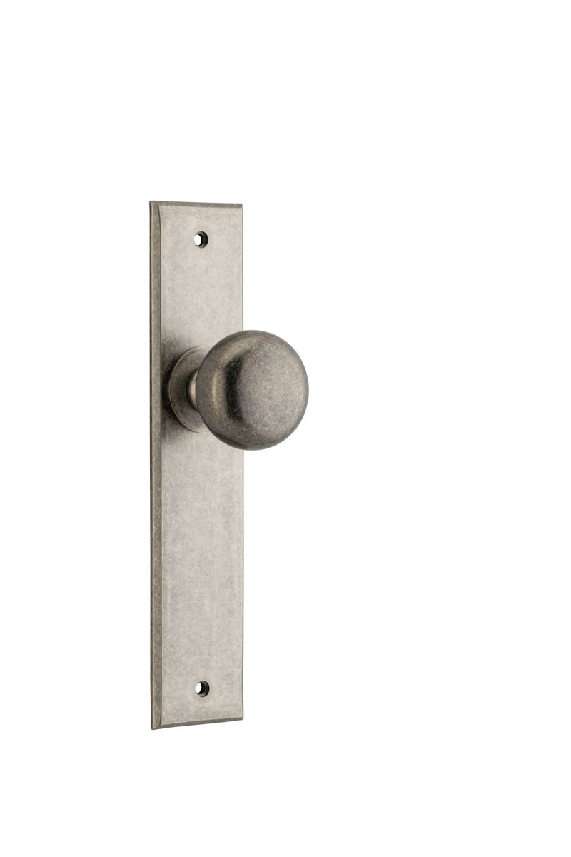 13946 - Cambridge Knob - Chamfered Backplate - Distressed Nickel - Passage