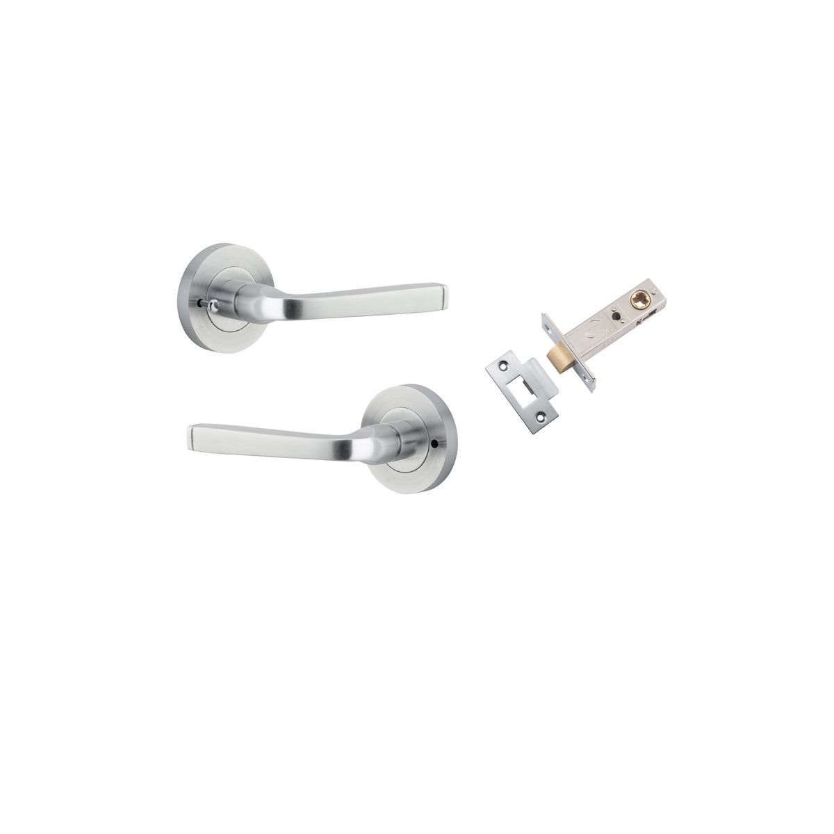 0325KIBPRIV60 - Annecy Lever - Round Rose (Inbuilt Privacy) - Brushed Chrome - Privacy