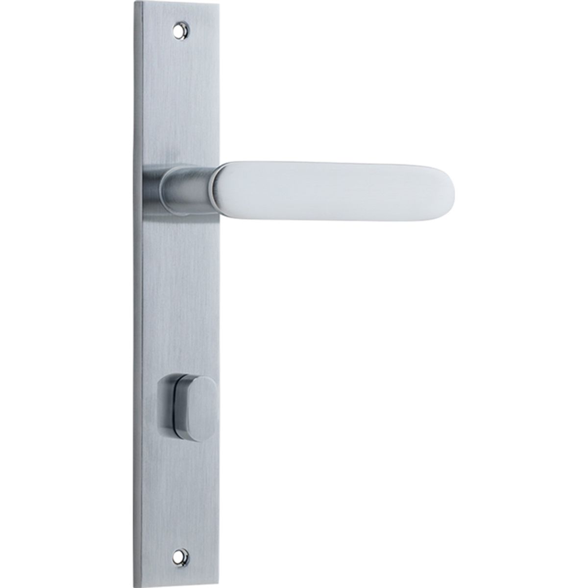 12248P85 - Bronte Lever - Rectangular Backplate - Brushed Chrome - Privacy