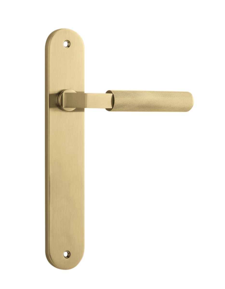 16268 - Brunswick Lever - Oval Backplate - Brushed Gold PVD - Passage