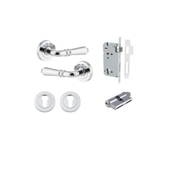Sarlat Lever - Round Rose Entrance Kit with Separate High Security Lock