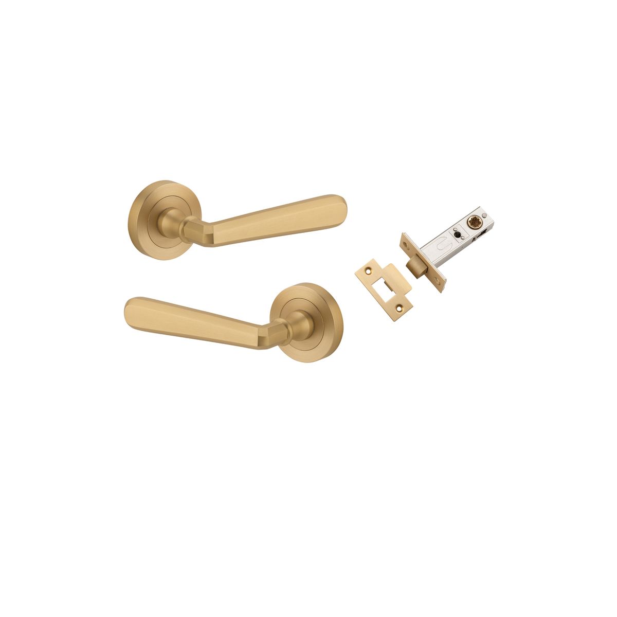 20806KPASS60 - Copenhagen Lever - Round Rose Passage Kit - Brushed Brass - Passage