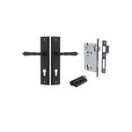 12736KENTR60KK - Sarlat Lever - Stepped Backplate Entrance Kit with High Security Lock - Matt Black - Entrance