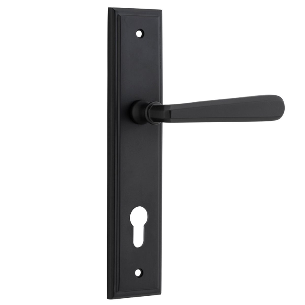 12878E85 - Copenhagen Lever - Stepped Backplate - Matt Black - Entrance