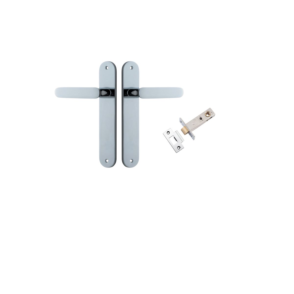 11764KPASS60 - Bronte Lever - Oval Backplate Passage Kit - Polished Chrome - Passage