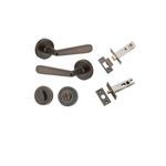 20801KPRIV60 - Copenhagen Lever - Round Rose Privacy Kit with Separate Privacy Turn - Signature Brass - Privacy