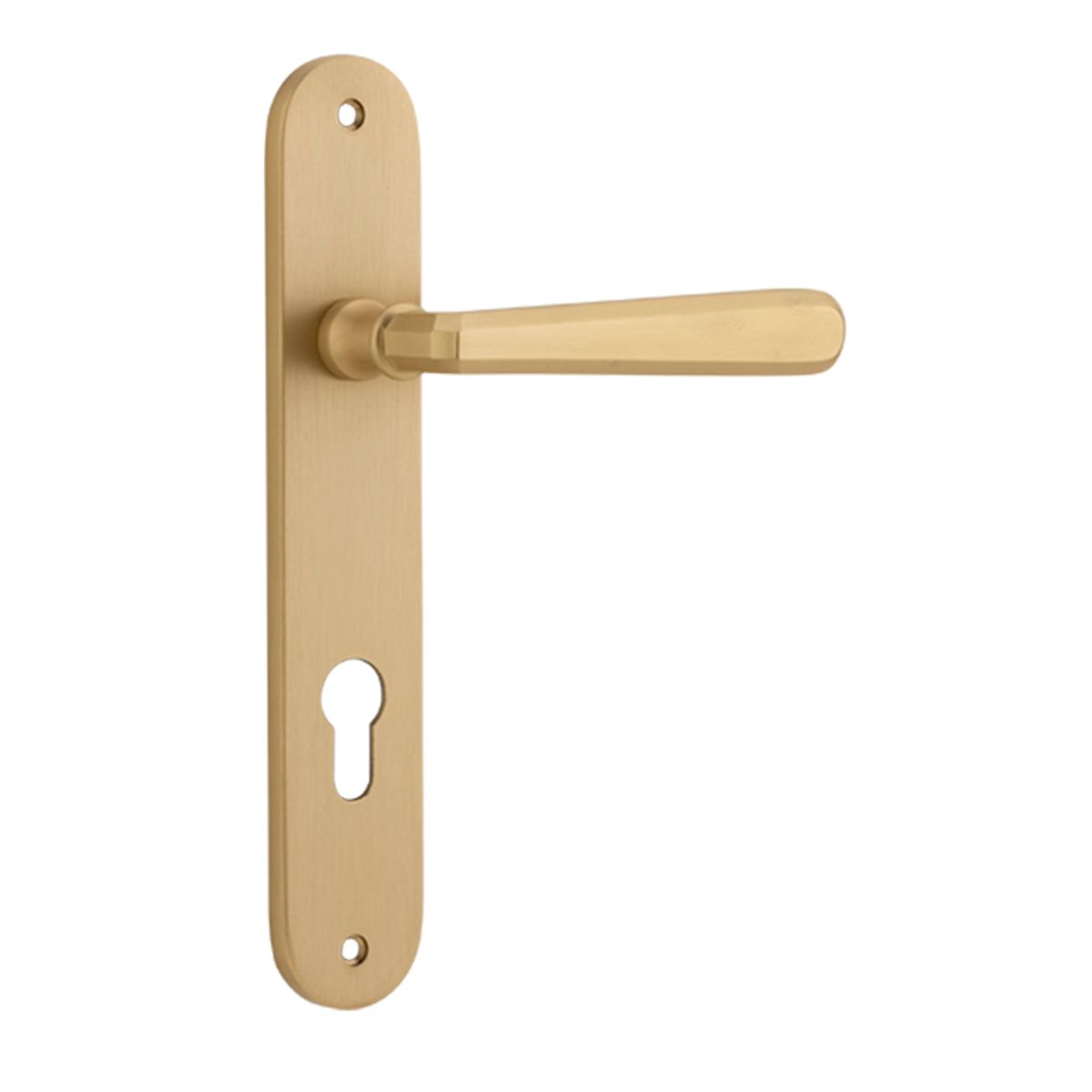 15376E85 - Copenhagen Lever - Oval Backplate - Brushed Brass - Entrance