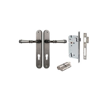 Verona Lever - Oval Backplate Entrance Kit with High Security Lock