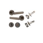 20771KPRIV60 - Osaka Lever - Round Rose Privacy Kit with Separate Privacy Turn - Signature Brass - Privacy