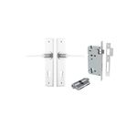 12258KENTR60KK - Como Lever - Chamfered Backplate Entrance Kit with High Security Lock - Brushed Chrome - Entrance