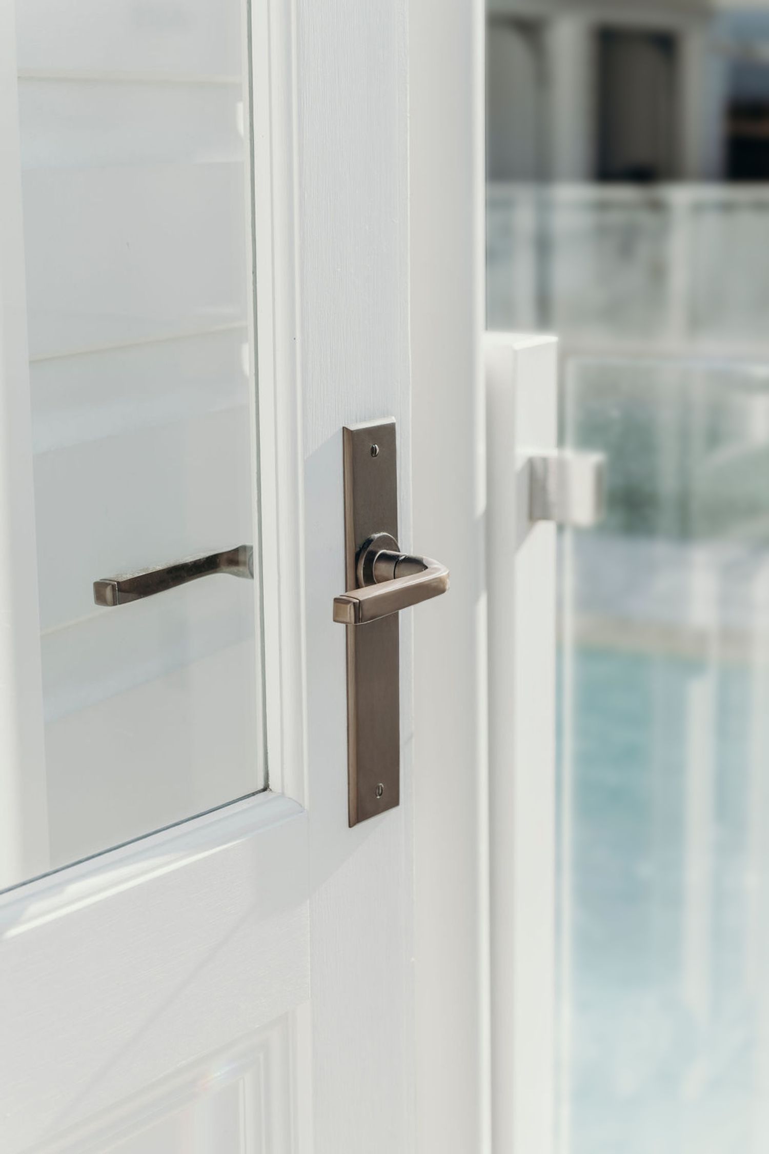 14788E85 - Annecy Lever - Chamfered Backplate - Satin Nickel - Entrance