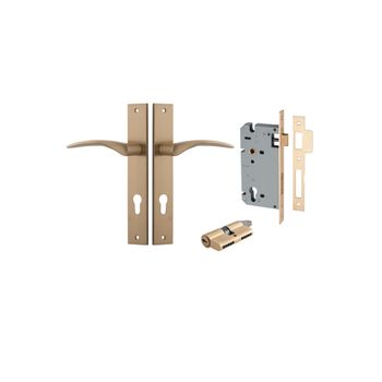 Oxford Lever - Rectangular Backplate Entrance Kit with High Security Lock