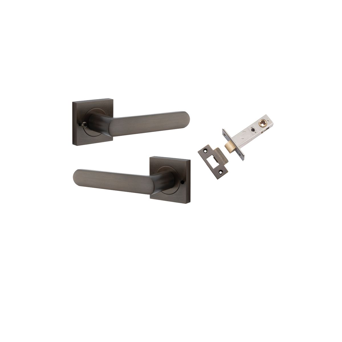 21181KIBPRIV60 - Osaka Lever - Square Rose (Inbuilt Privacy) - Signature Brass - Privacy