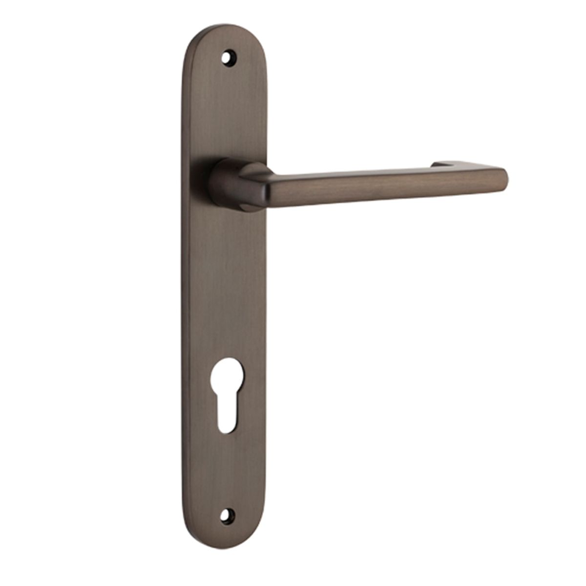 10852E85 - Baltimore Return Lever - Oval Backplate - Signature Brass - Entrance