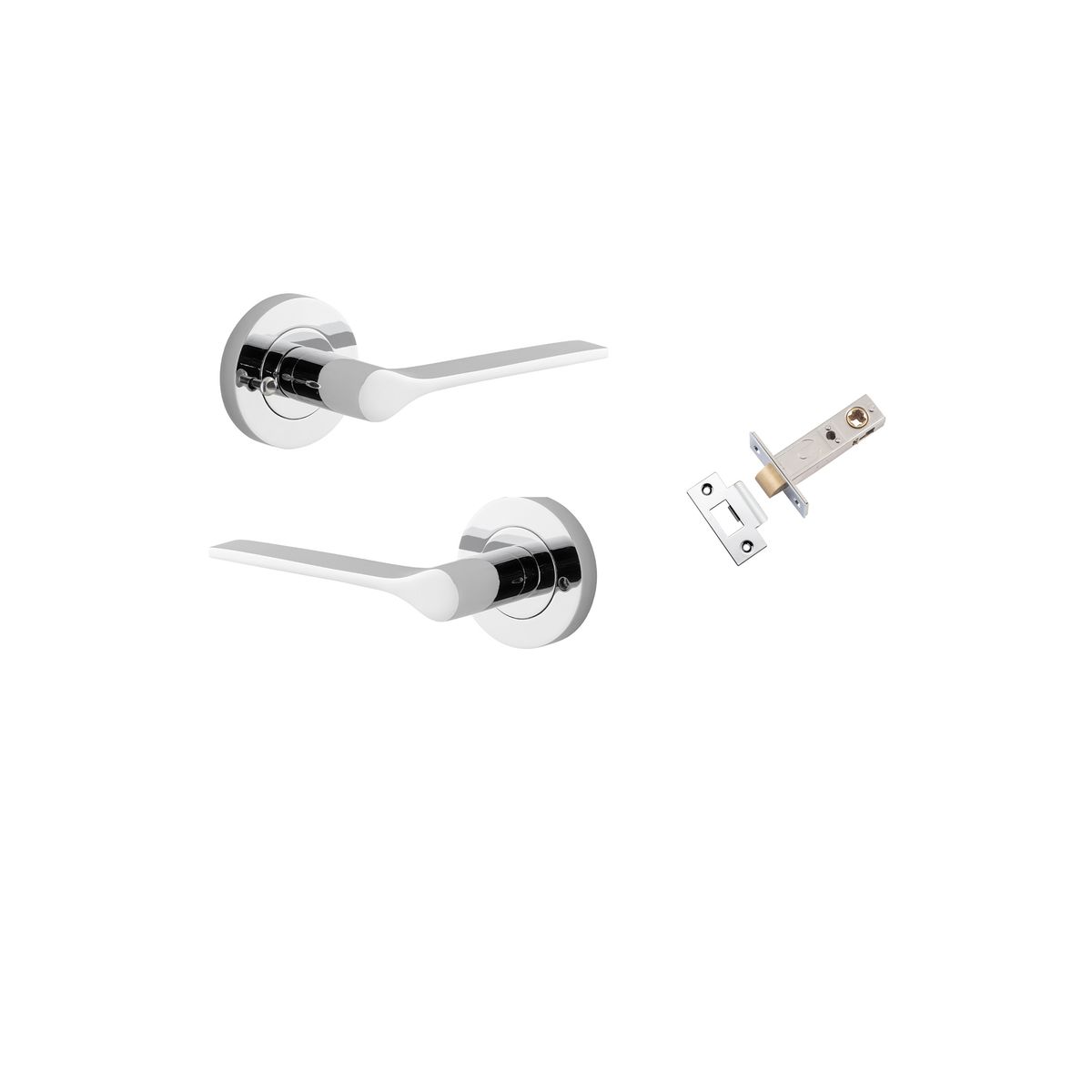 0364KIBPRIV60 - Como Lever - Round Rose Privacy Kit (Inbuilt Privacy) - Polished Chrome - Privacy
