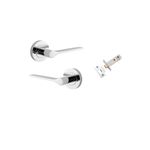 0364KIBPRIV60 - Como Lever - Round Rose Privacy Kit (Inbuilt Privacy) - Polished Chrome - Privacy