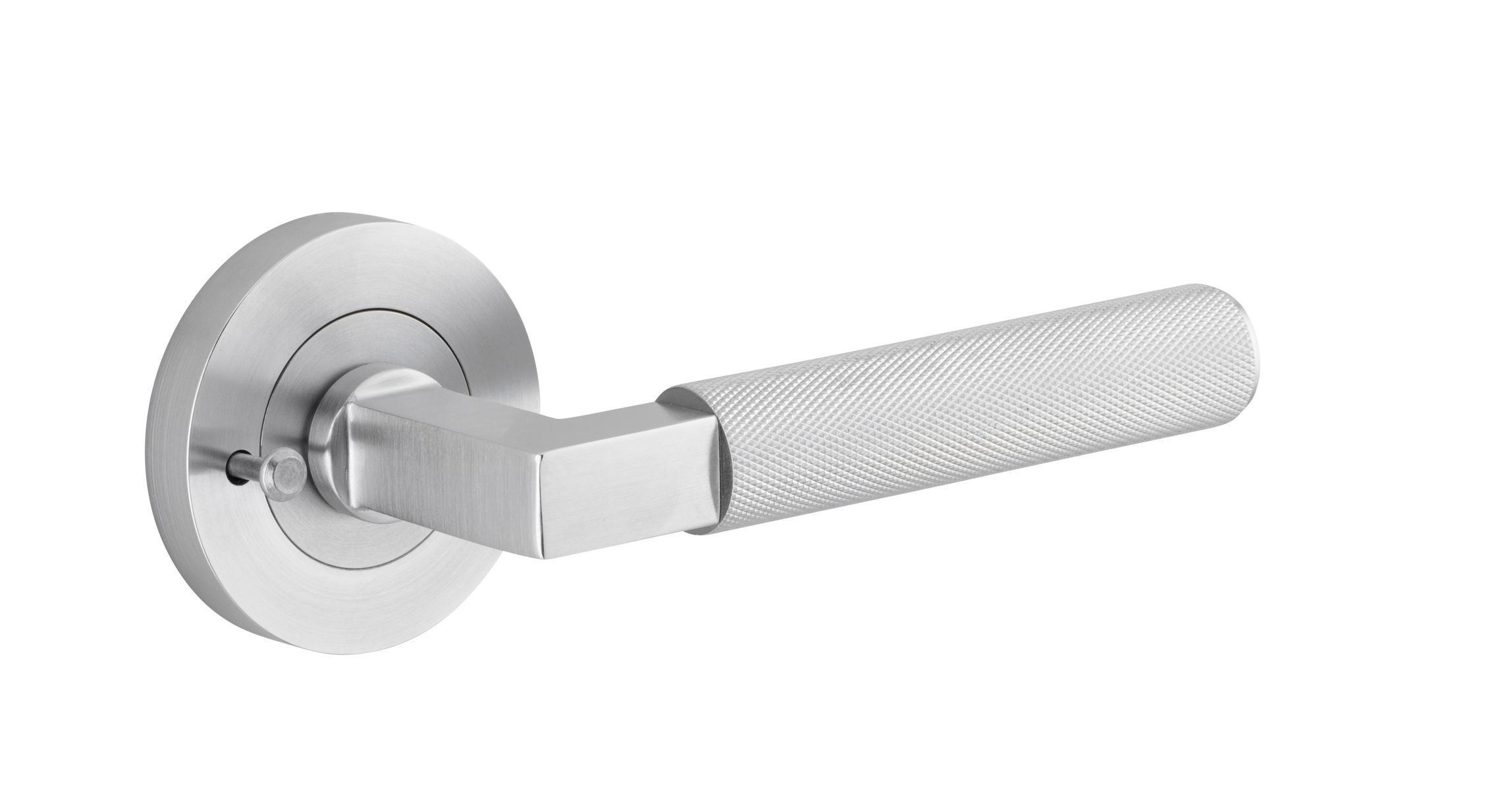 0355KIBPRIV60 - Brunswick Lever - Round Rose Privacy Kit (Inbuilt Privacy) - Brushed Chrome - Privacy