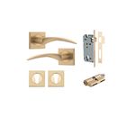 0459KENTR60KK - Oxford Lever - Square Rose Entrance Kit with Separate High Security Lock - Brushed Brass - Entrance