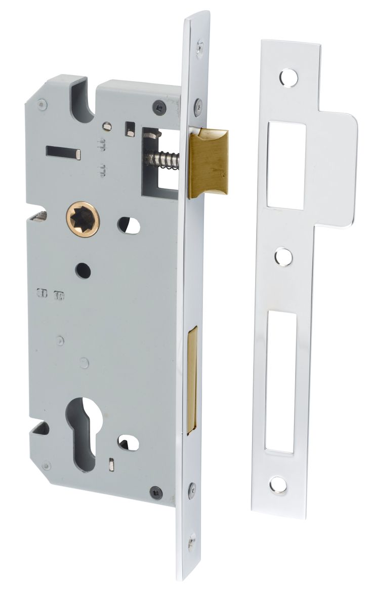 6050 - 85mm Euro Mortice Locks - 45mm Backset - Polished Chrome