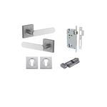 0405KENTR60KT - Bronte Lever - Square Rose Entrance Kit with High Security Lock - Brushed Chrome - Entrance