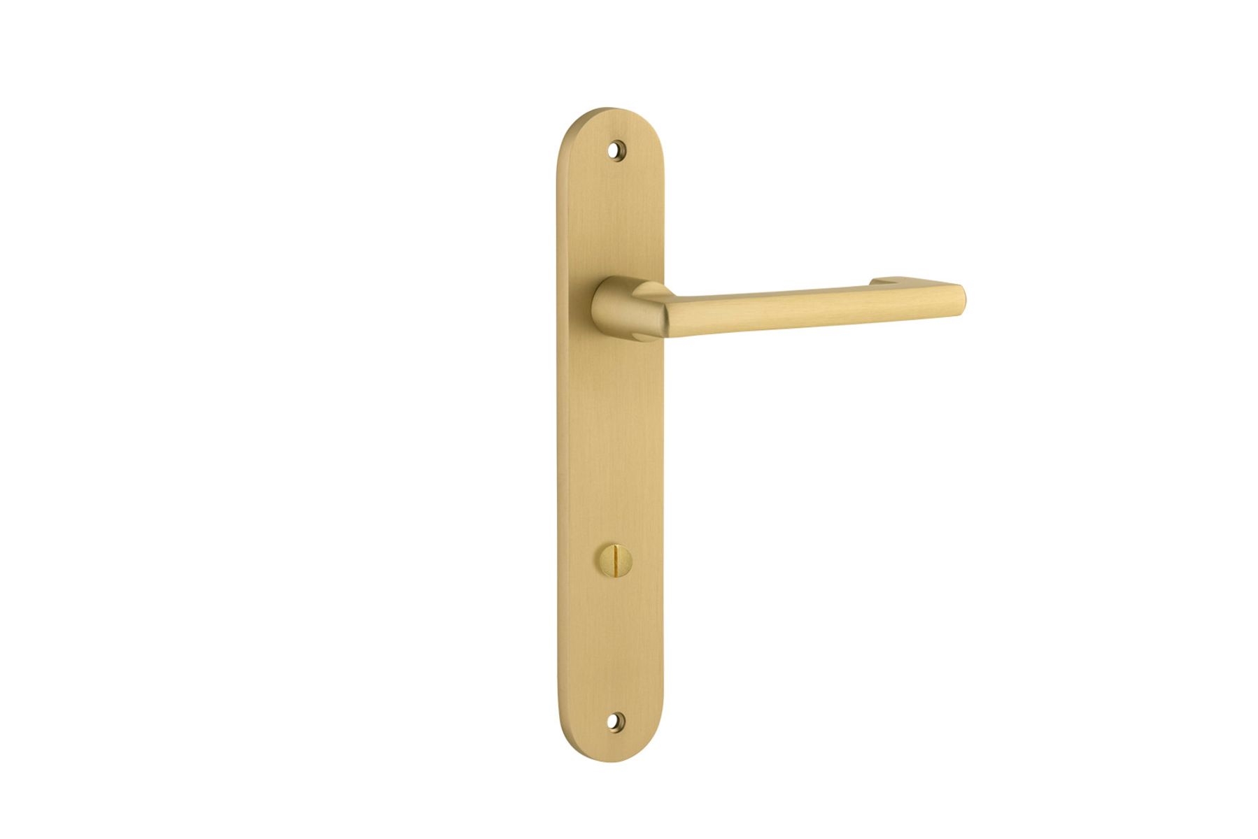 16352P85 - Baltimore Return Lever - Oval Backplate - Brushed Gold PVD - Privacy