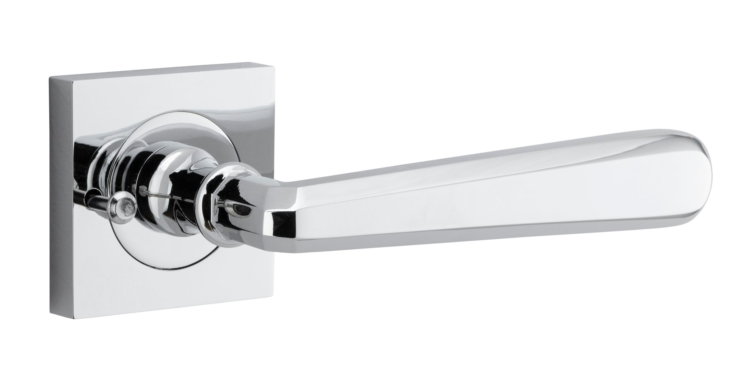 21194KIBPRIV60 - Copenhagen Lever - Square Rose (Inbuilt Privacy) - Polished Chrome - Privacy