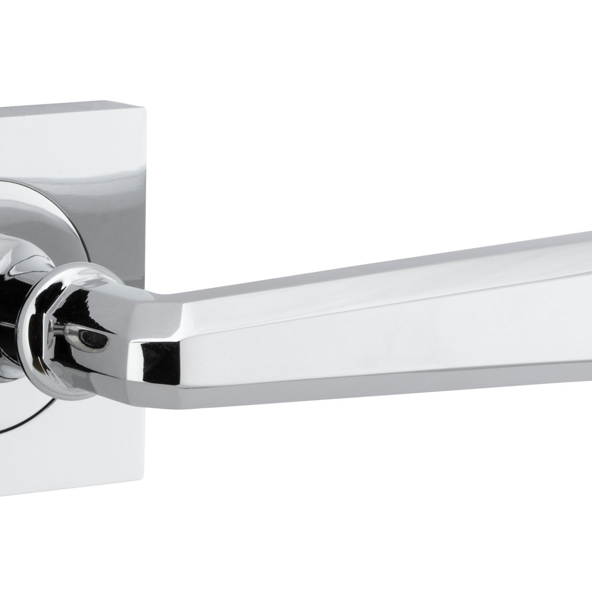 21194KIBPRIV60 - Copenhagen Lever - Square Rose (Inbuilt Privacy) - Polished Chrome - Privacy