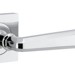21194KIBPRIV60 - Copenhagen Lever - Square Rose (Inbuilt Privacy) - Polished Chrome - Privacy