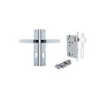 11748KENTR60KT - Bronte Lever - Rectangular Backplate Entrance Kit with High Security Lock - Polished Chrome - Entrance