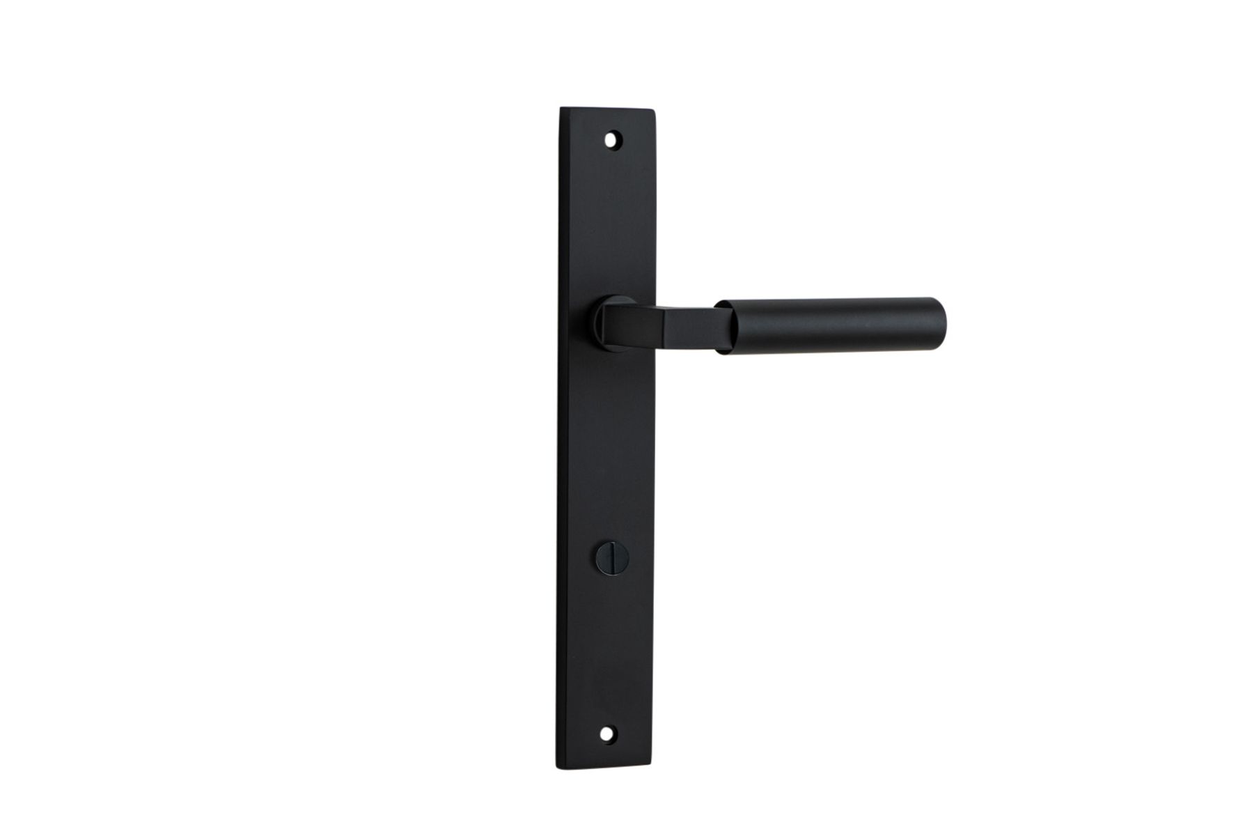 12750P85 - Berlin Lever - Rectangular Backplate - Matt Black - Privacy