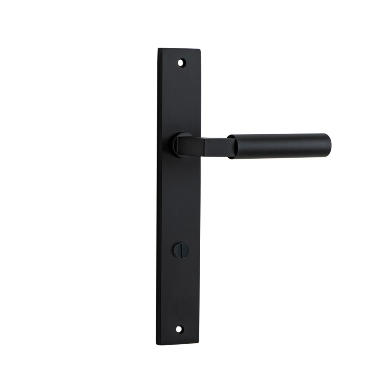 12750P85 - Berlin Lever - Rectangular Backplate - Matt Black - Privacy