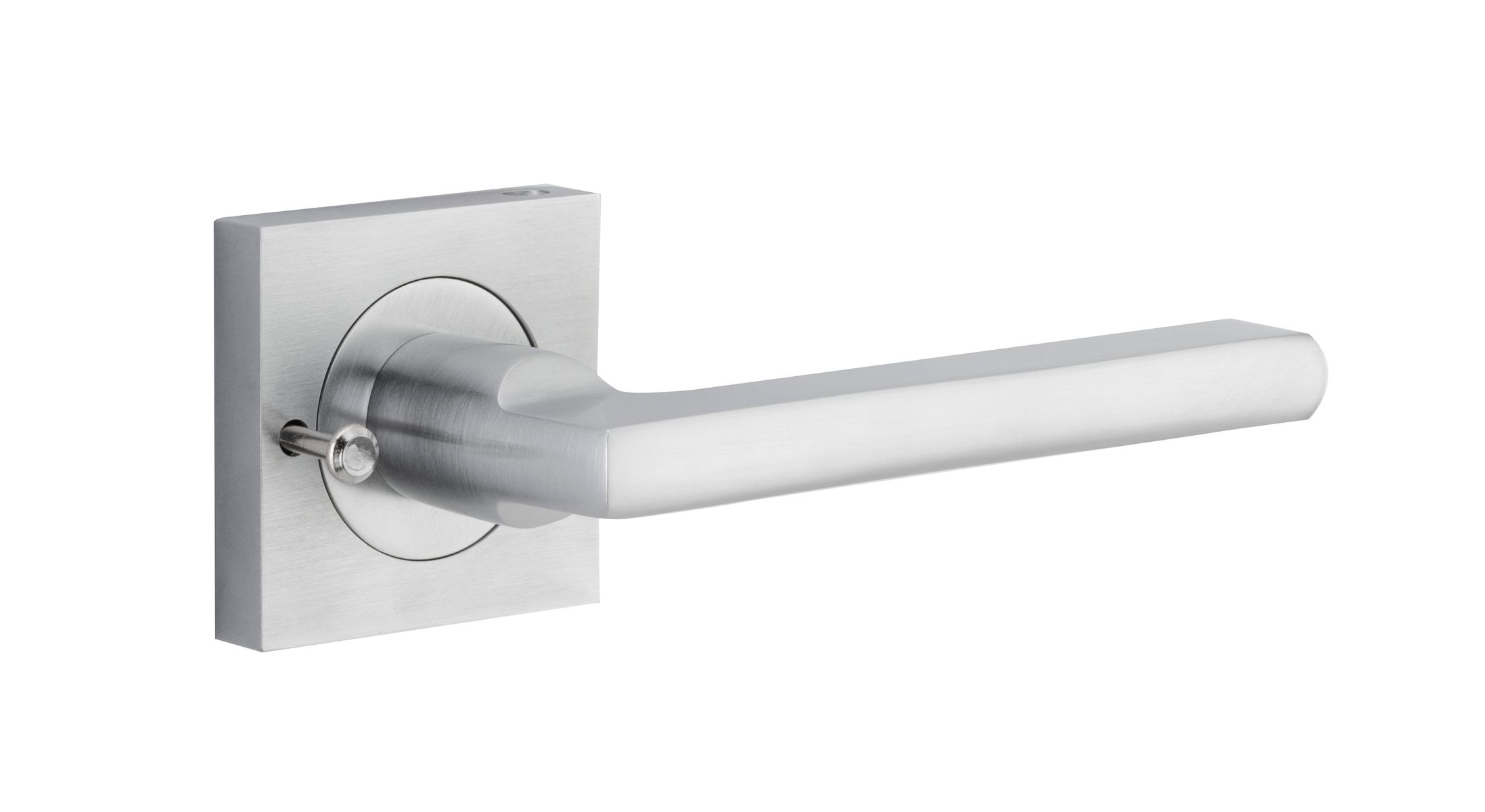 0275KIBPRIV60 - Baltimore Lever - Square Rose (Inbuilt Privacy) - Brushed Chrome - Privacy