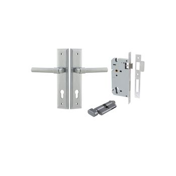 Helsinki Lever - Stepped Backplate Entrance Kit with High Security Lock