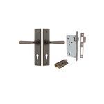10880KENTR60KK - Copenhagen Lever - Chamfered Backplate Entrance Kit with High Security Lock - Signature Brass - Entrance
