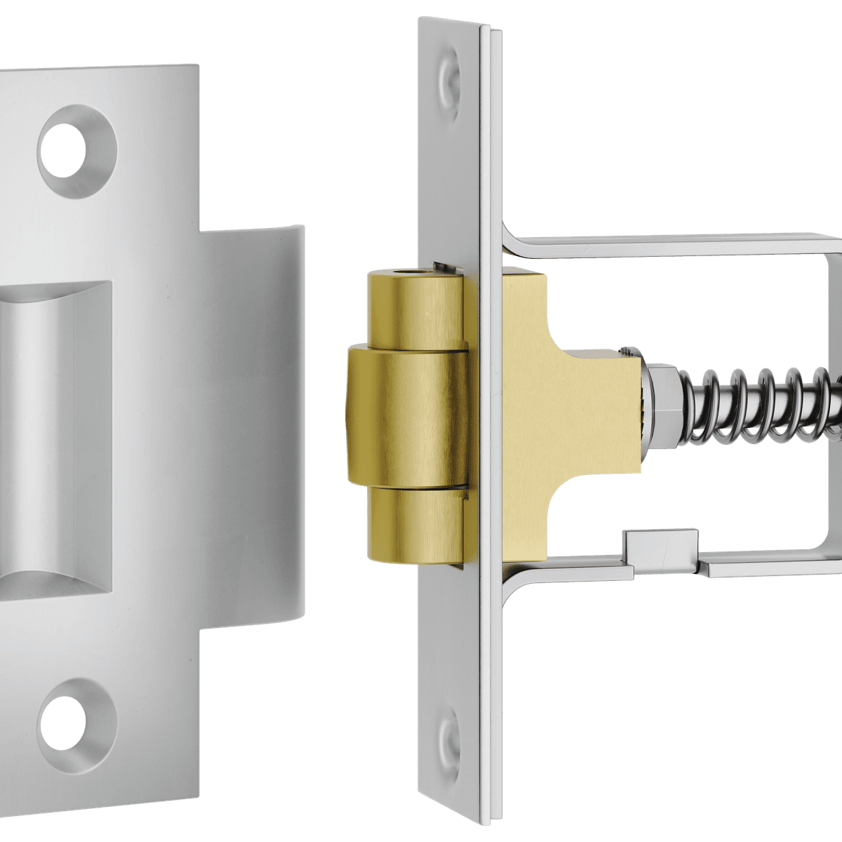 21856 - Roller Latch with Face Plate and Striker - Brushed Chrome