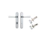 12376KPRIV60 - Copenhagen Lever - Oval Backplate Privacy Kit with Privacy Turn - Brushed Chrome - Privacy