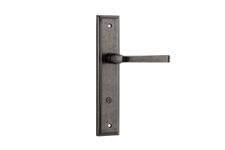13744P85 - Annecy Lever - Stepped Backplate - Distressed Nickel - Privacy